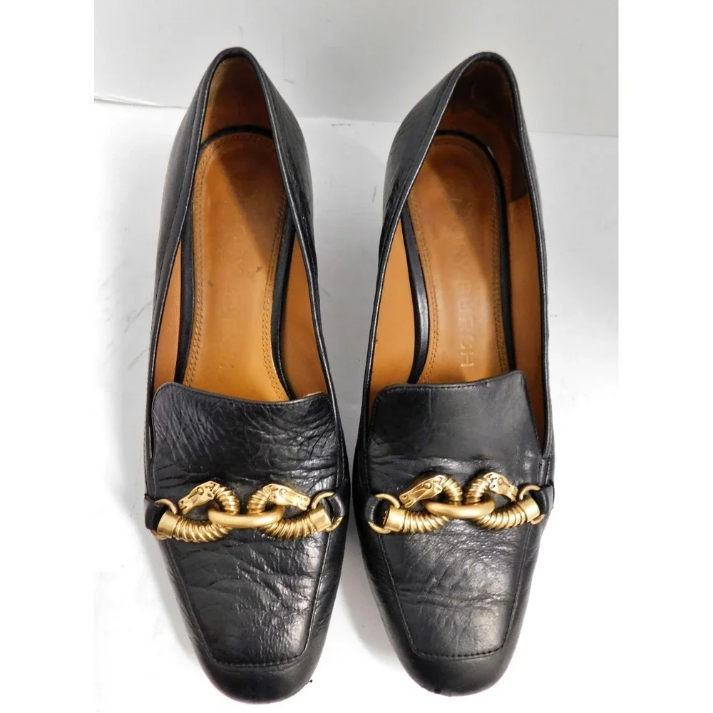 Tory Burch Jessa Heeled Loafer Perfect Black Leather 55MM $358rt sz 8M